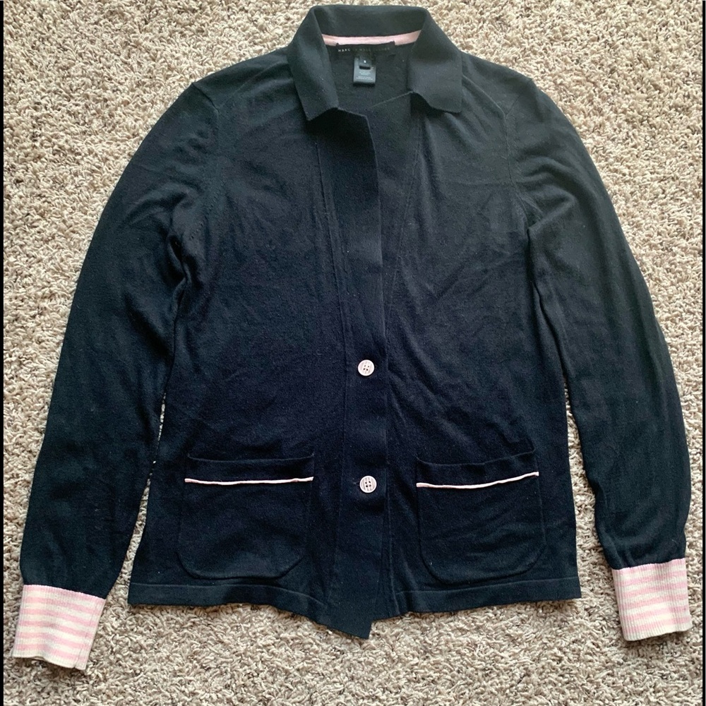 MARC BY MARC JACOBS 56%Silk 3% Cashmere Black OpenCardigan Long Sleeve Bottoms S - Picture 2 of 10